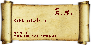 Rikk Aldán névjegykártya